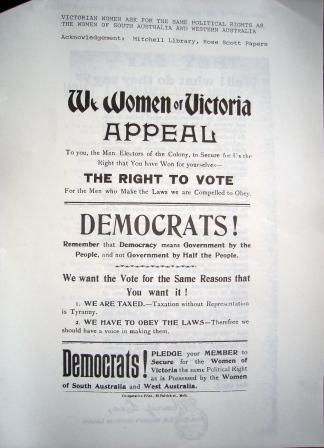 Pamphlet appealing for the vote in victoria
